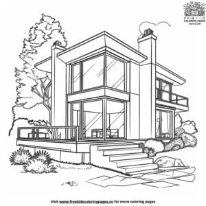 Sophisticated House Coloring Pages