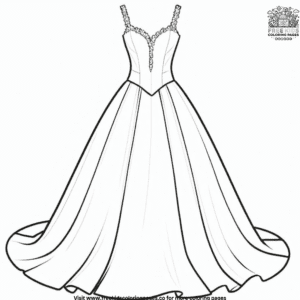 Prom dress coloring pages