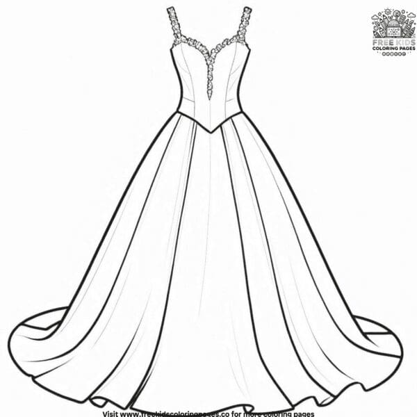 Prom dress coloring pages