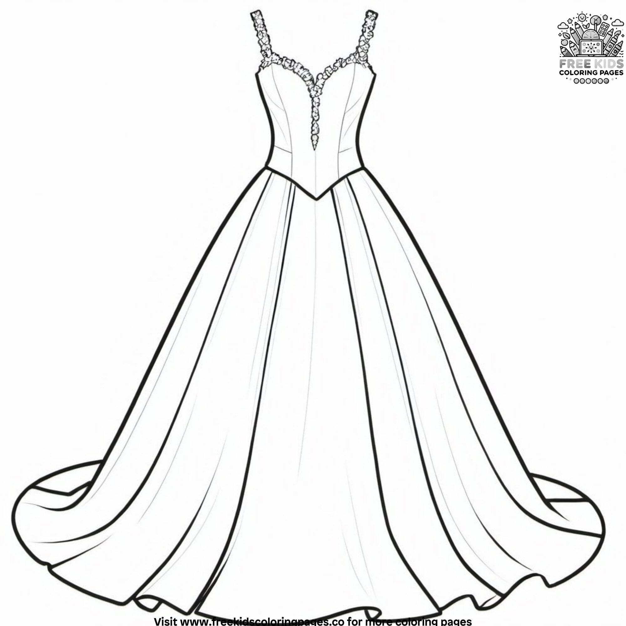 Free Prom Dress Coloring Pages Chic Glamorous Designs