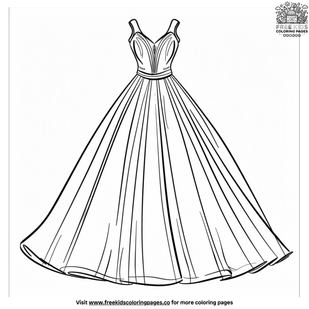 Prom Queen Dress Coloring Pages Prom Queen Dress Coloring Pages