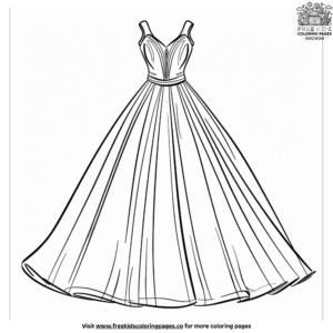 Prom queen dress coloring pages