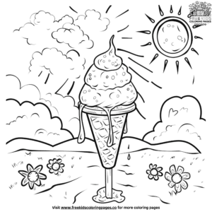 Summer Ice Cream Coloring Pages