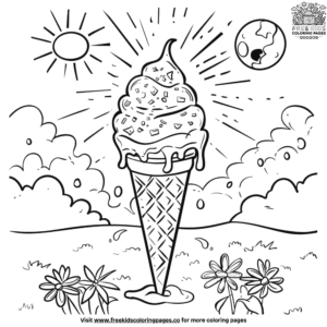 Sunlit Summer Ice Cream Coloring Pages