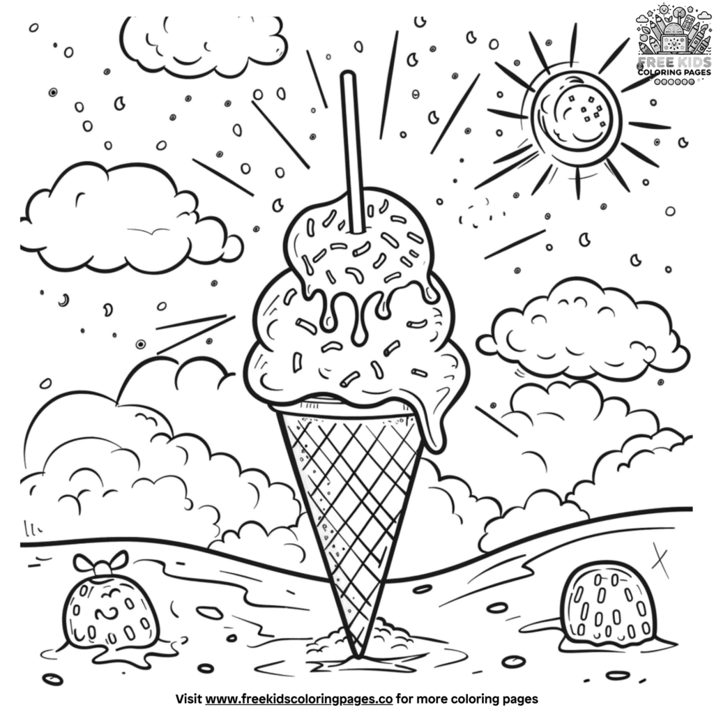 Radiant Summer Ice Cream Coloring Pages radiant-summer-ice-cream-coloring-pages