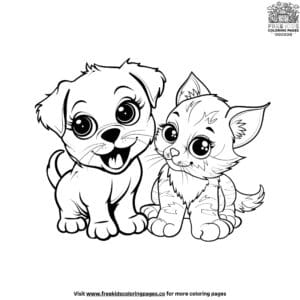 Charming puppy and kitten coloring pages for animal fans