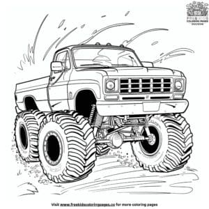 Monster Truck In Dirt Coloring Pages