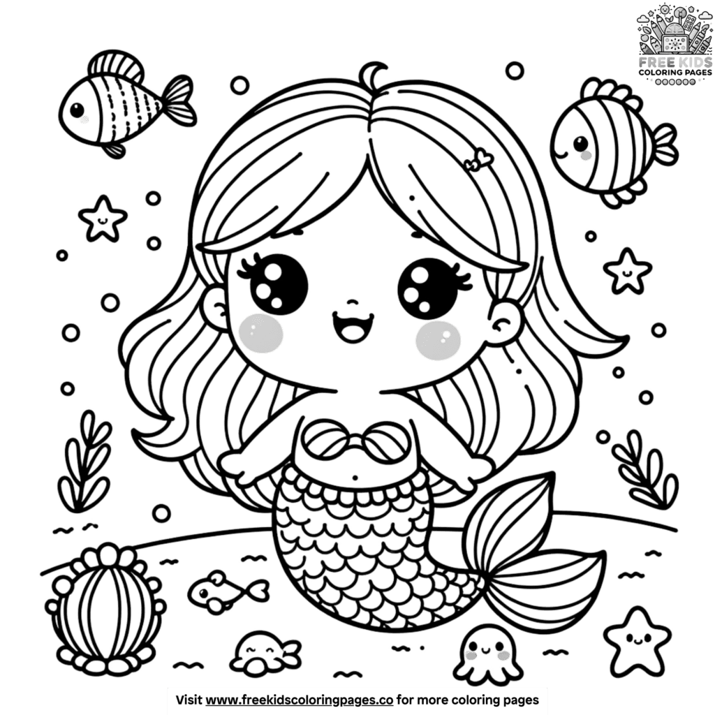 Baby mermaid coloring pages