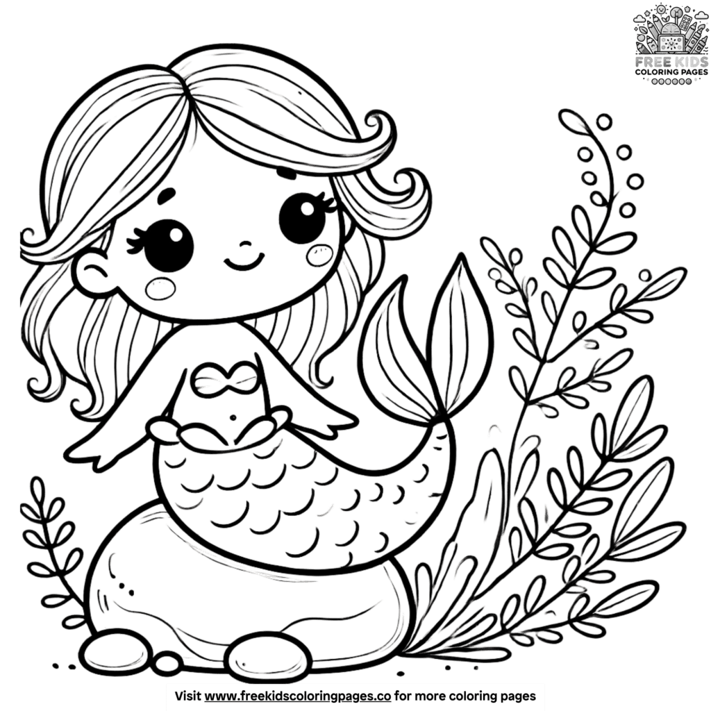 Cute baby mermaid coloring pages