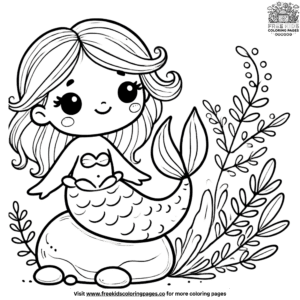 Cute Baby Mermaid Coloring Pages