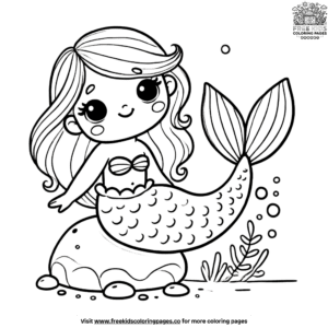 Adorable baby mermaid coloring pages