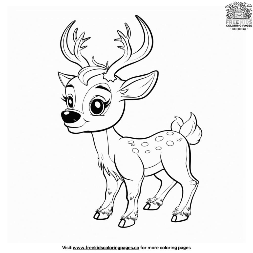 Baby reindeer coloring pages