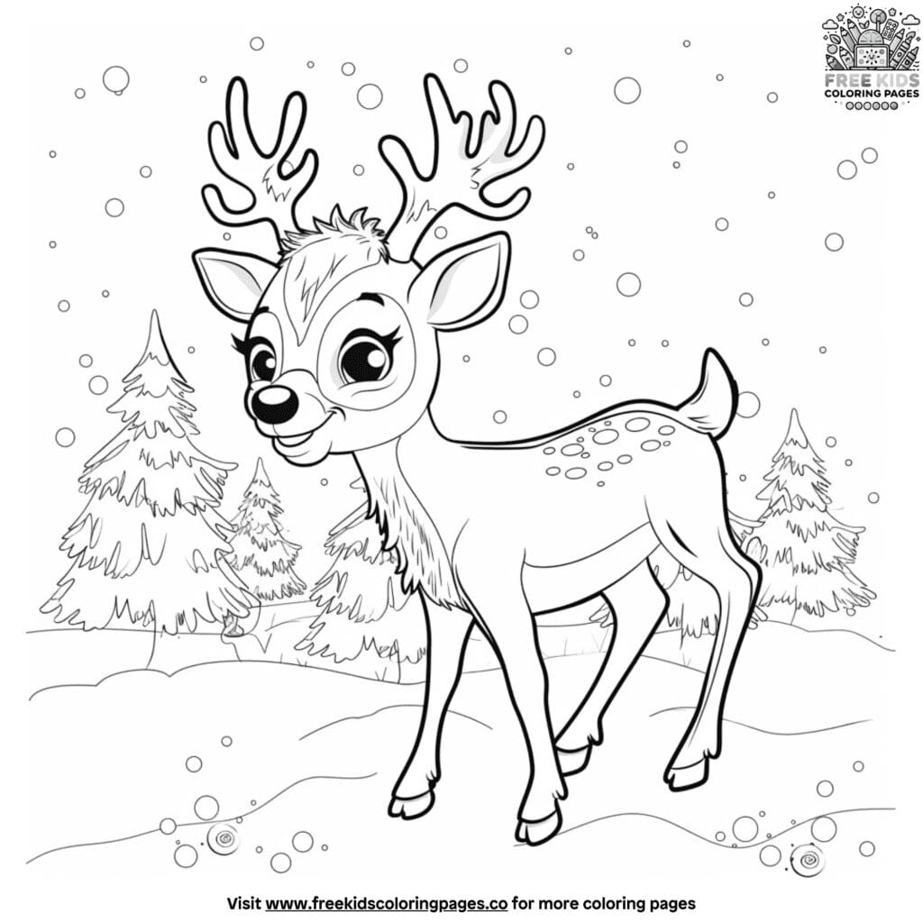 Baby reindeer coloring pages