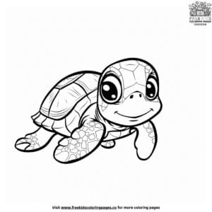 Sweet baby turtle coloring pages for little artists