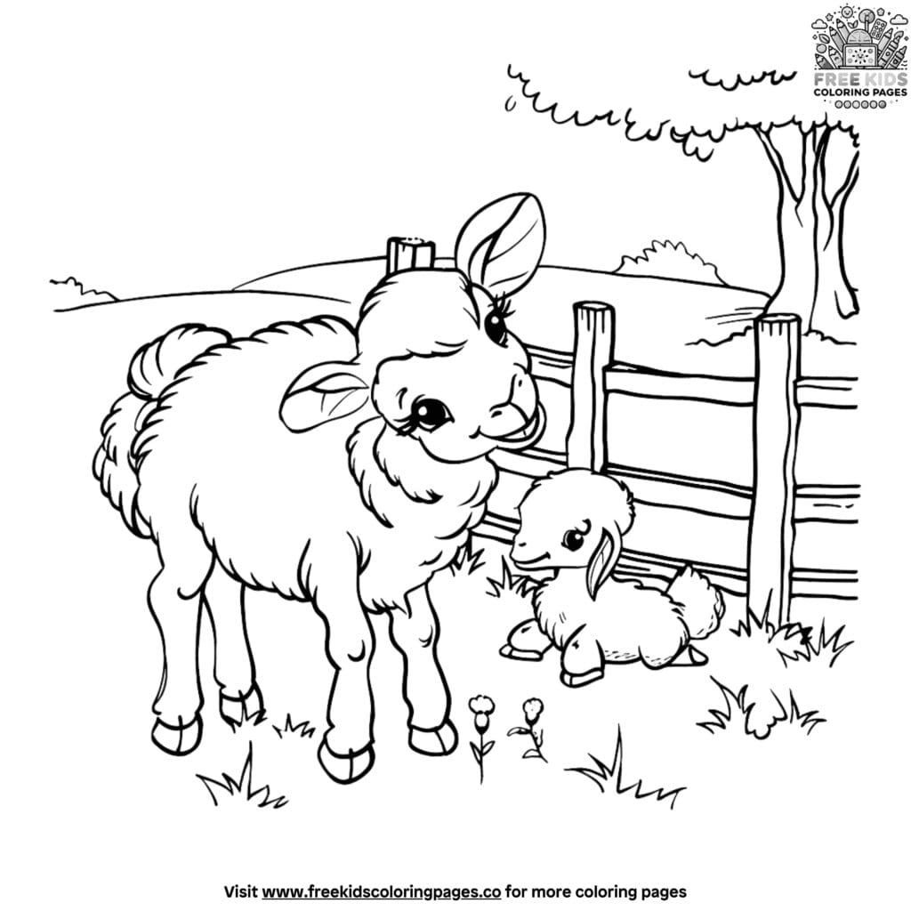 Delightful cute farm animal coloring pages