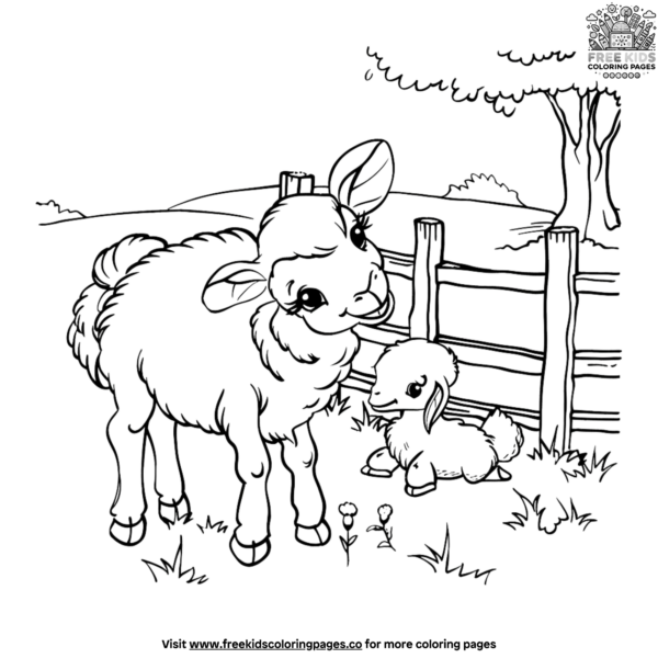 Sweet Cute Farm Animal Coloring Pages