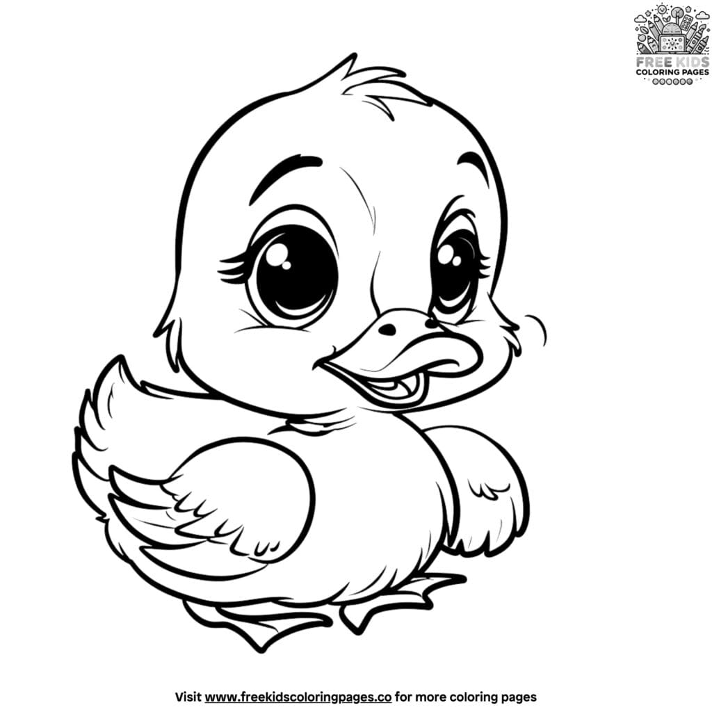 Cute baby duck coloring pages