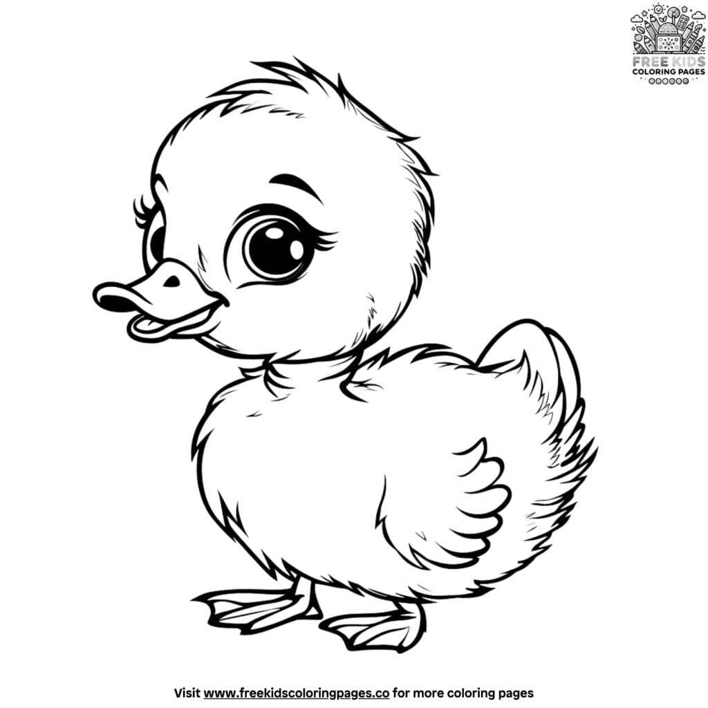 Cute baby duck coloring pages