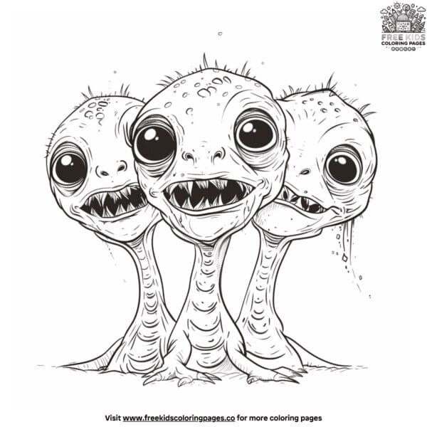 Chilling scary monster coloring pages