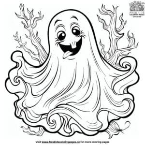 Scary Ghost Coloring Pages