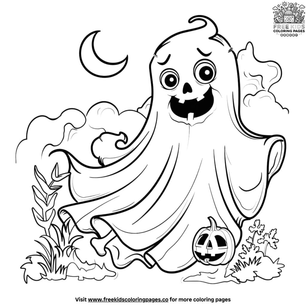 Scary ghost coloring pages