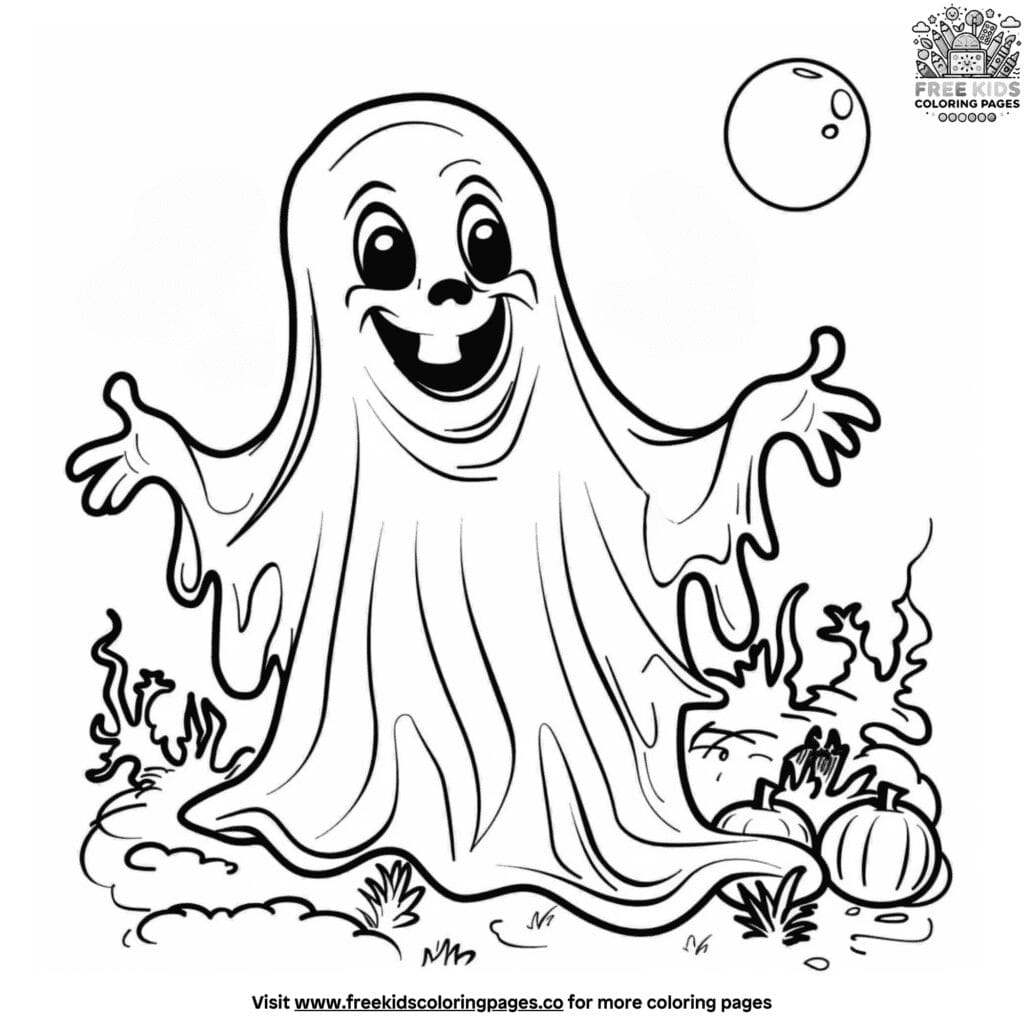 Scary ghost coloring pages