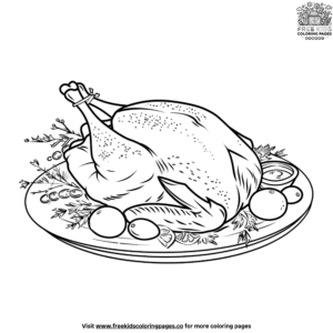 Delicious thanksgiving turkey coloring pages