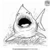 Captivating Scary Shark Coloring Pages For Brave Kids