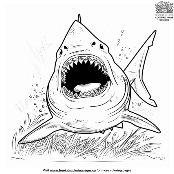 Captivating scary shark coloring pages for brave kids