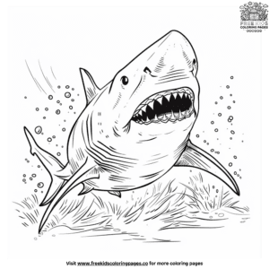 Thrilling scary shark coloring pages for brave kids