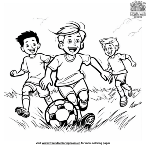 Thrilling Soccer Game Coloring Pages