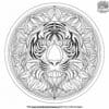 Tranquil Tiger Mandala Coloring Pages