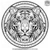 Detailed Tiger Mandala Coloring Pages