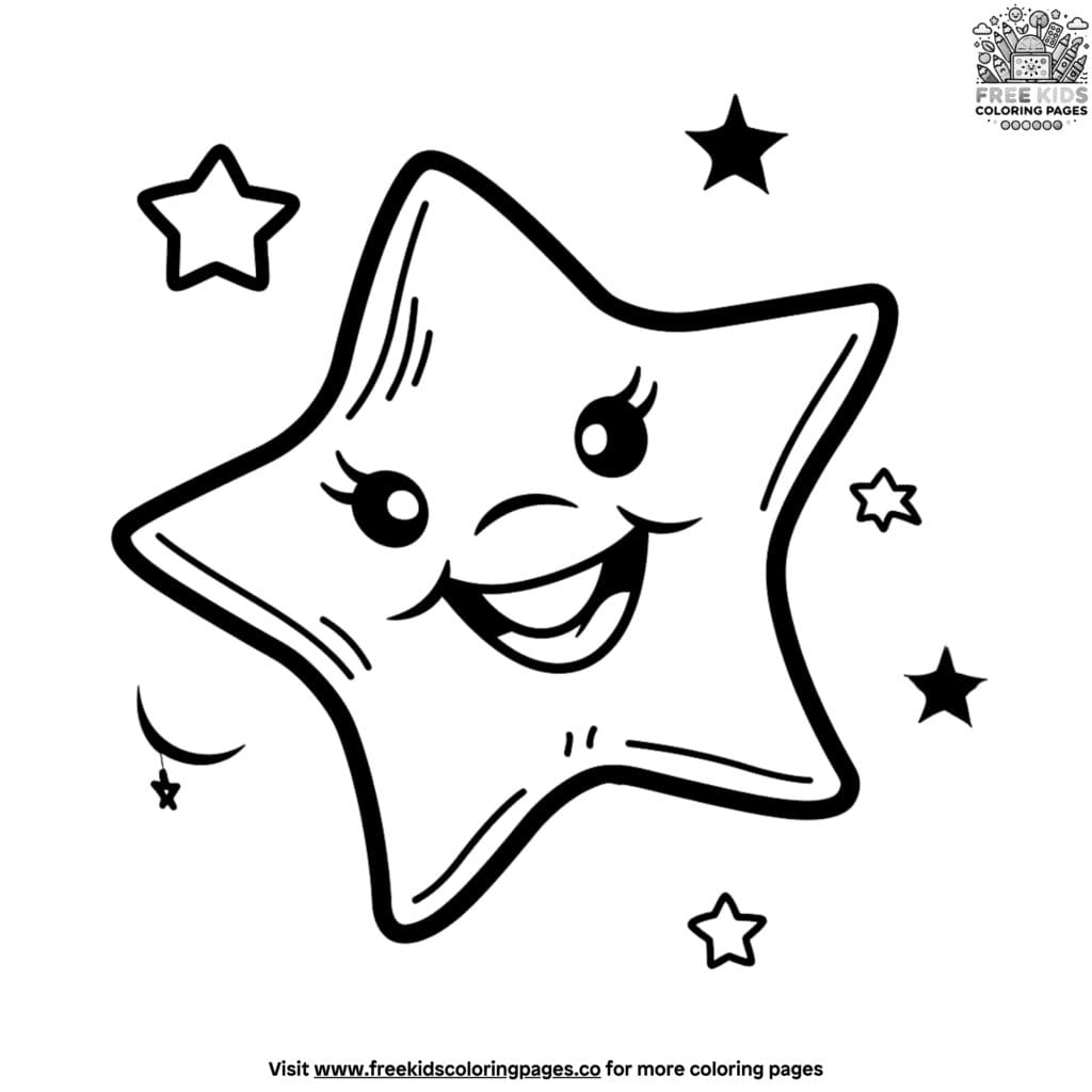 Tiny and charming small star coloring pages