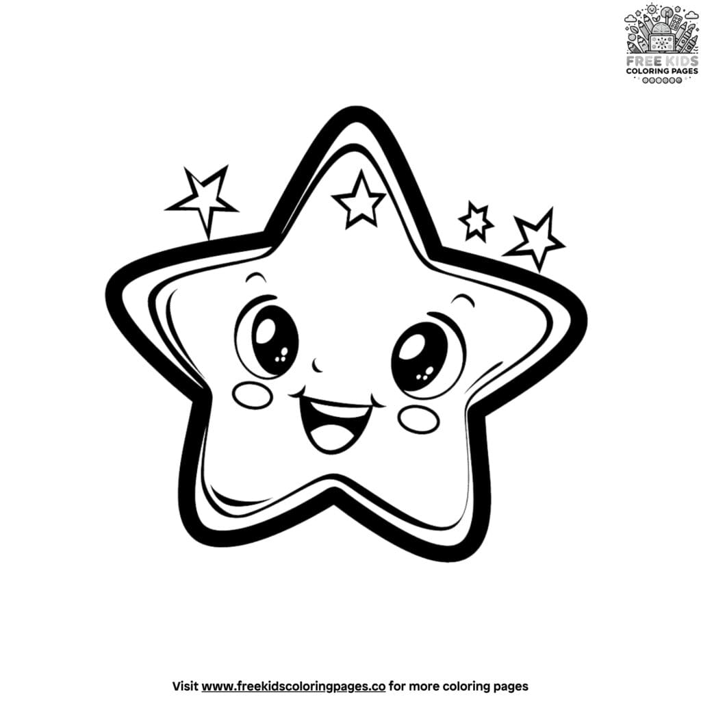 Tiny and charming small star coloring pages