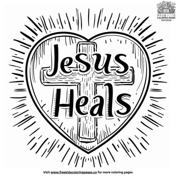 Jesus heals coloring page collection