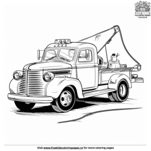 Rugged tow truck coloring pages