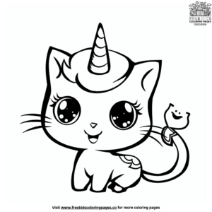 Magical Unicorn Cat Coloring Pages