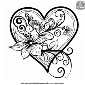 Celebratory Love Heart Coloring Pages