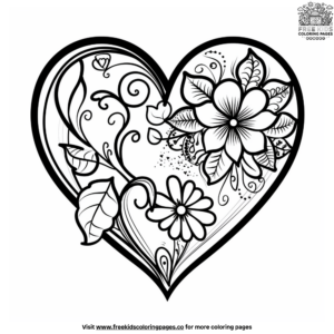 Lovely heart coloring pages