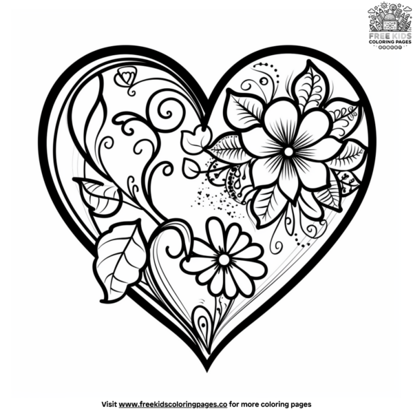 Valentine's Heart Coloring Pages