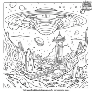 Fascinating alien coloring pages