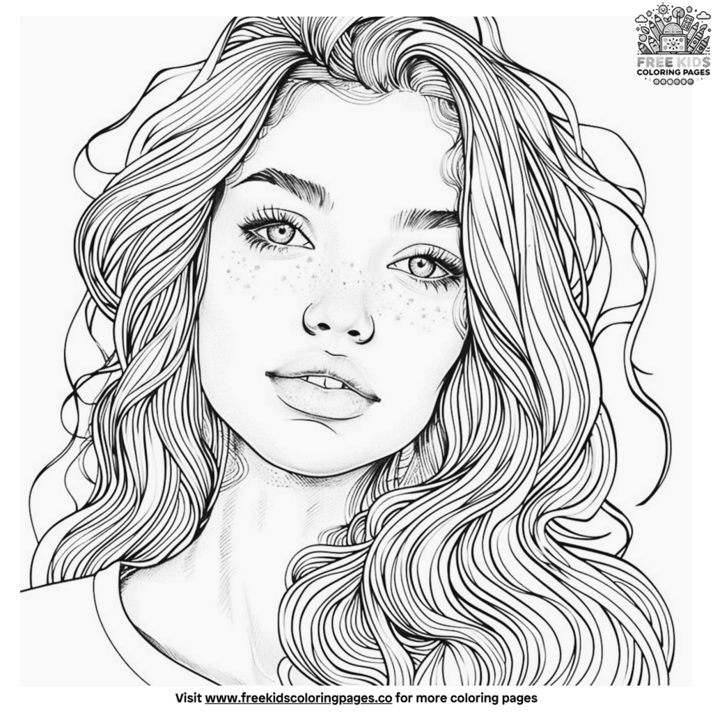 Bouncy hair coloring pages