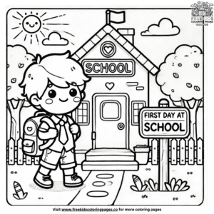 Vibrant first day of school coloring pages