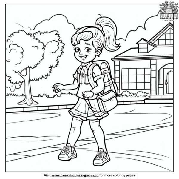 Vivid first day of school coloring pages