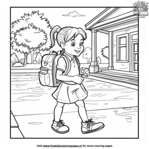 Colorful first day of school coloring pages