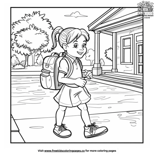 Colorful first day of school coloring pages