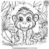 Jungle Monkey Coloring Pages