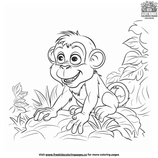 Jungle Monkey Coloring Pages