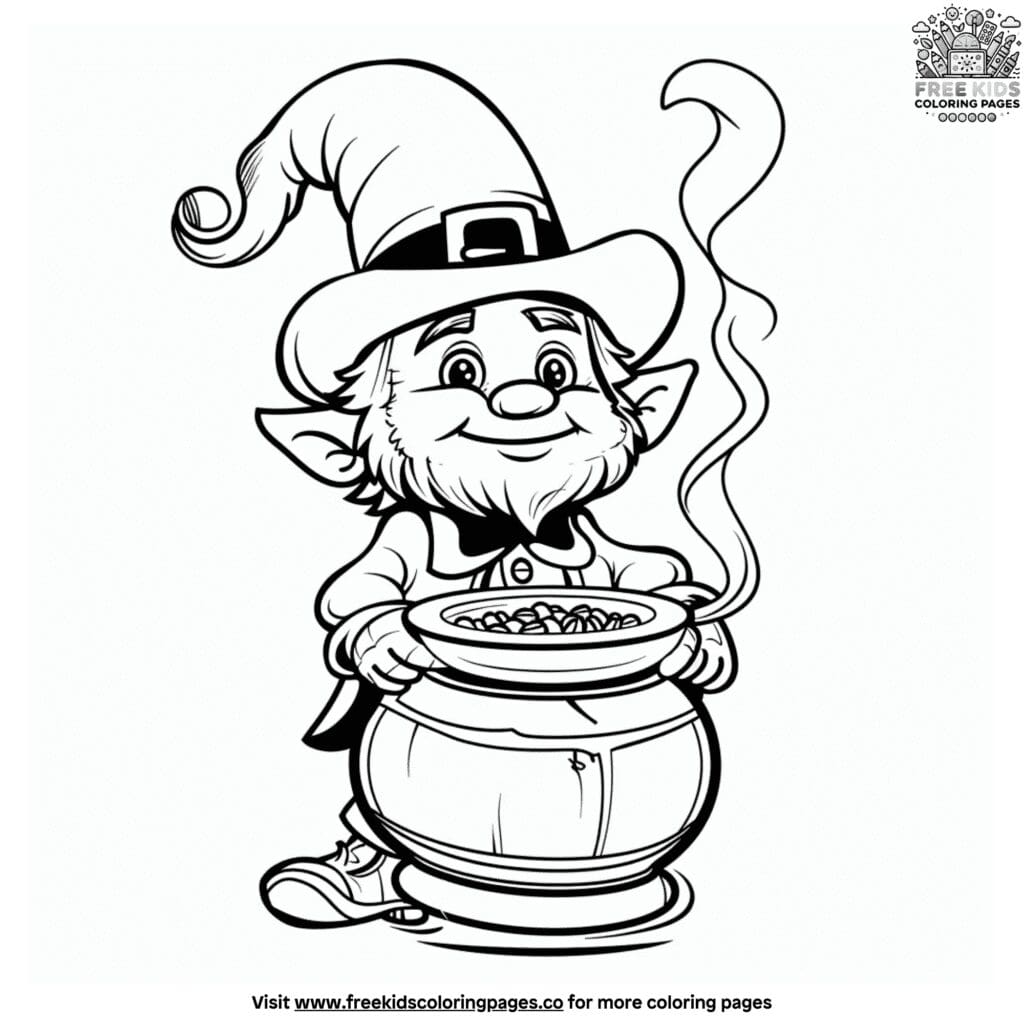 Enchanting leprechaun st. Patrick's day coloring pages